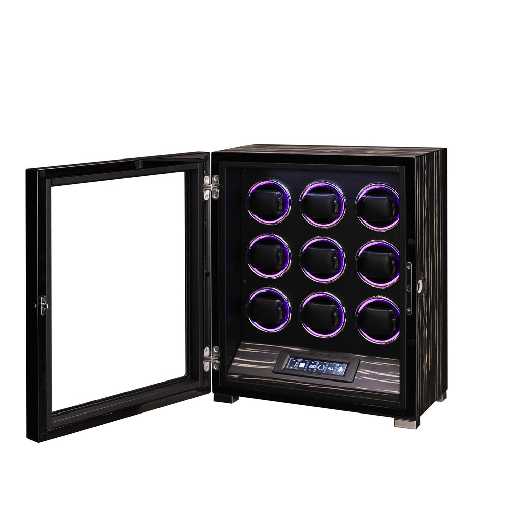 Ambassador - Refined Elegance Meets Precision Winding Ebony Wood / 9 Slots Watch winder