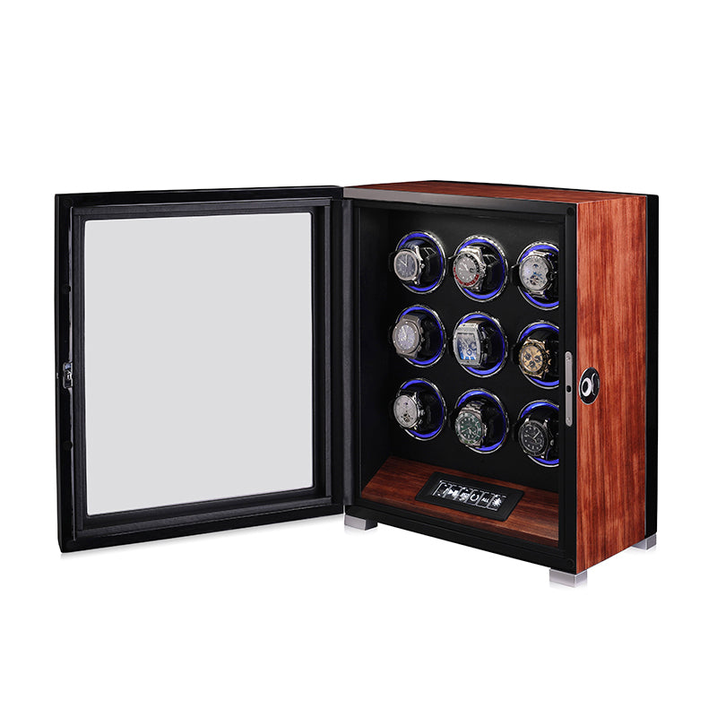 Ambassador - Refined Elegance Meets Precision Winding Flower Pear Wood / 9 Slots Watch winder