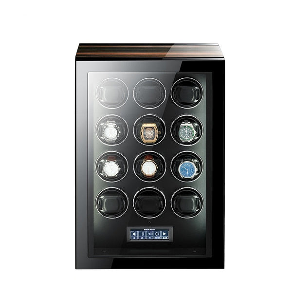 Time Spinners - Opulent - Remote Controlled Luxury Watch Winder. High-end watch winder that combines the finest quality materials, modern technology and craftsmanship. Energy efficient, Smart technology, independent Japanese Mabuchi rotors, Precision ultra-quiet motor, Overwinding protection, Automatic sleep mode