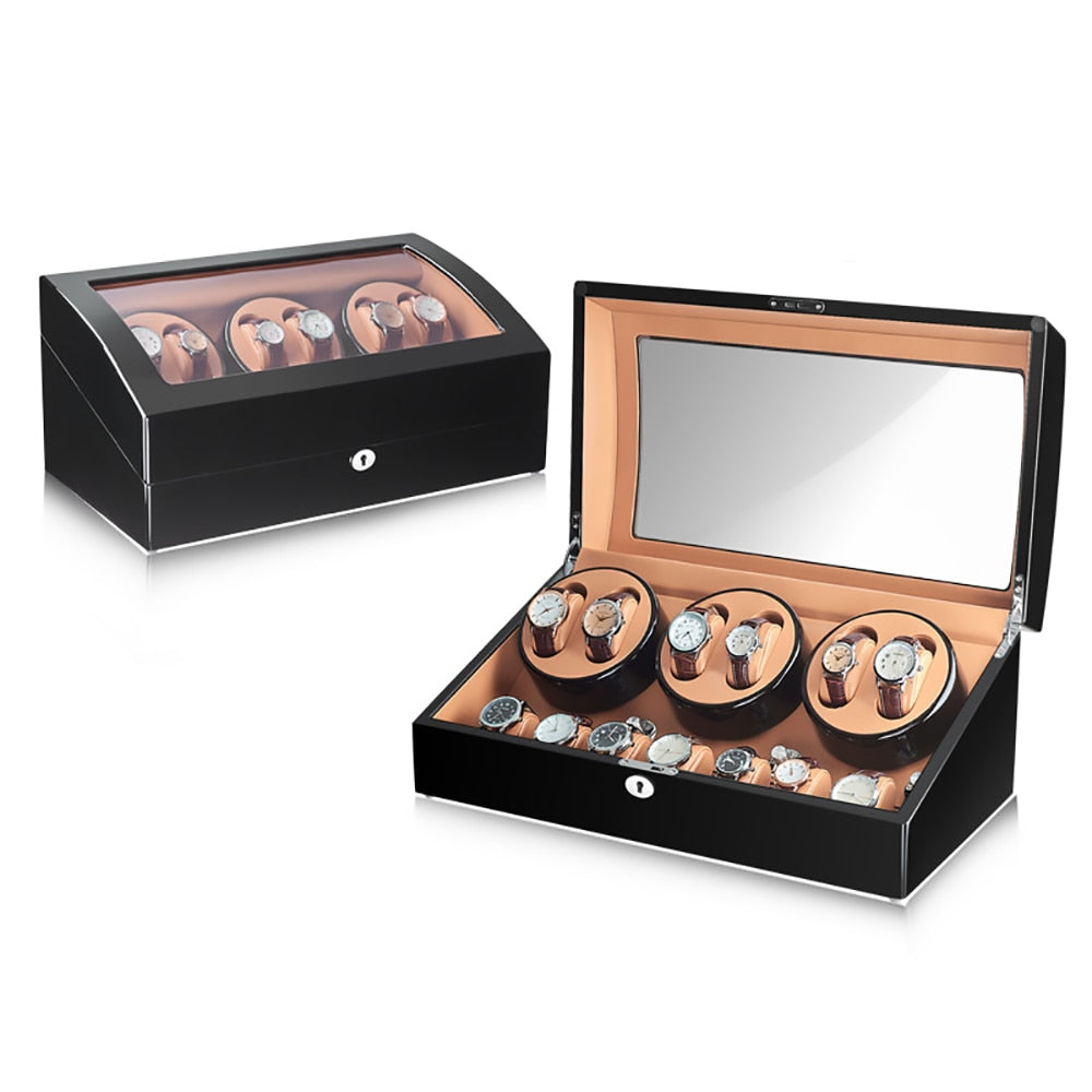 Regal - 6 + 7 Luxury Watch Winder Piano Black/Khaki Watch winder