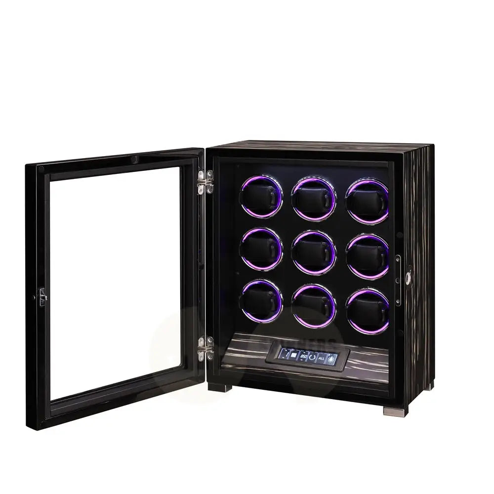 Ambassador - Refined Elegance Meets Precision Winding Ebony Wood / 9 Slots Watch winder