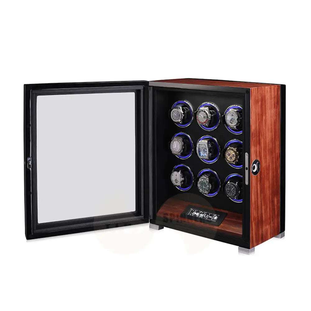 Ambassador - Refined Elegance Meets Precision Winding Flower Pear Wood / 9 Slots Watch winder
