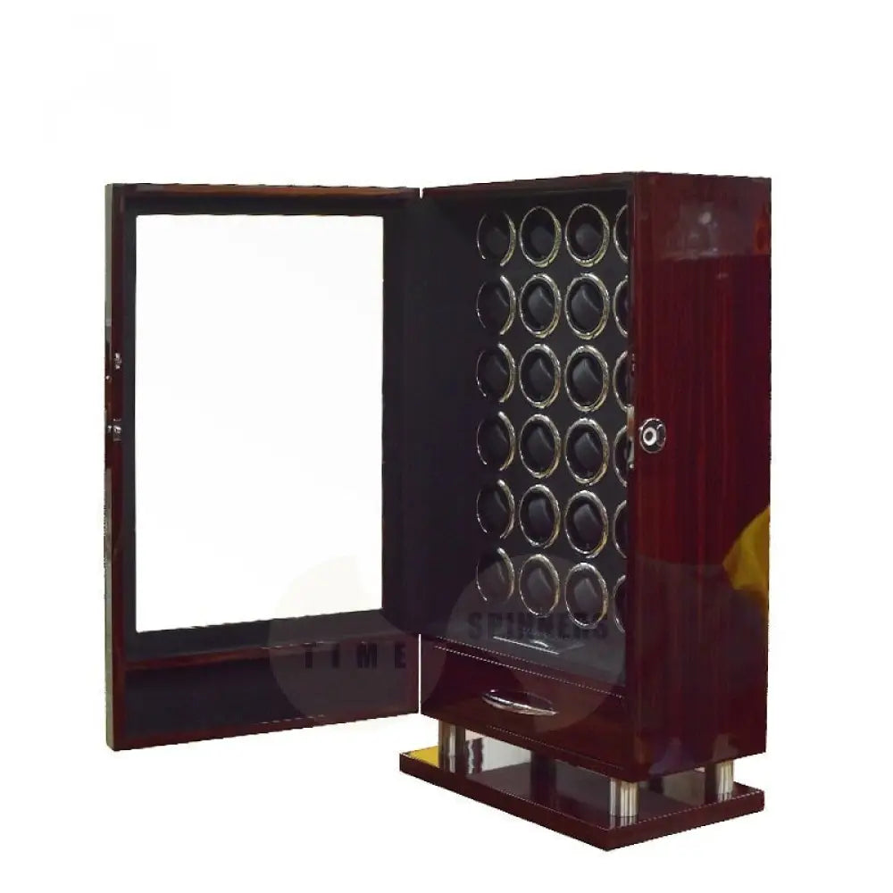 Time Spinners - Aristocrat - 24/30 slots remote controlled Luxury Watch Winder with fingerprint Lock. High-end watch winder that combines the finest quality materials, modern technology and craftsmanship. Energy efficient, Smart technology, independent Japanese Mabuchi rotors, Precision ultra-quiet motor, Overwinding protection, Automatic sleep mode