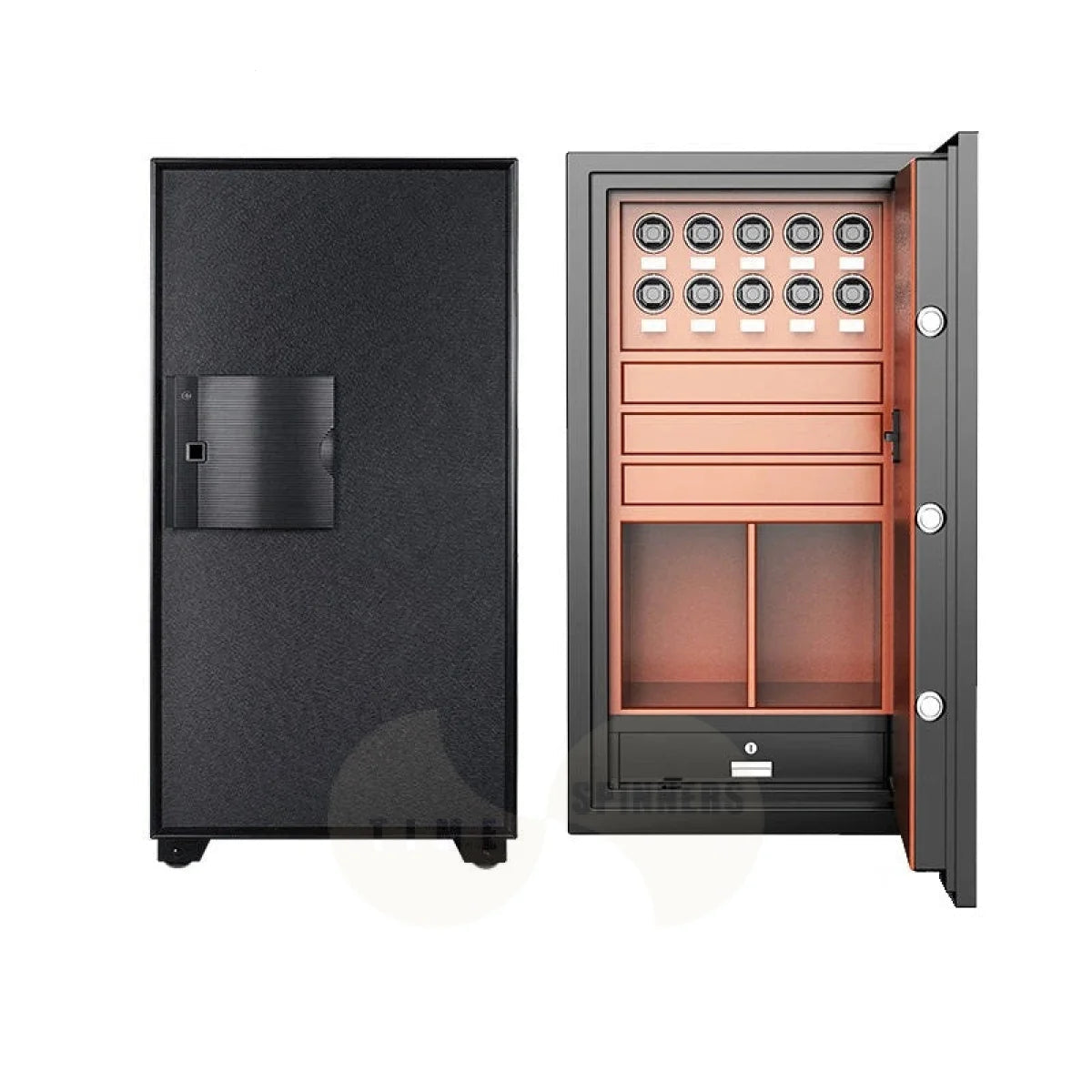 TimeSpinners - Fortress Elite – the ultimate luxury watch winder safe, combining cutting-edge security with sophisticated design. Perfect for both home and office settings, its sleek and clean aesthetic enhances any decor.