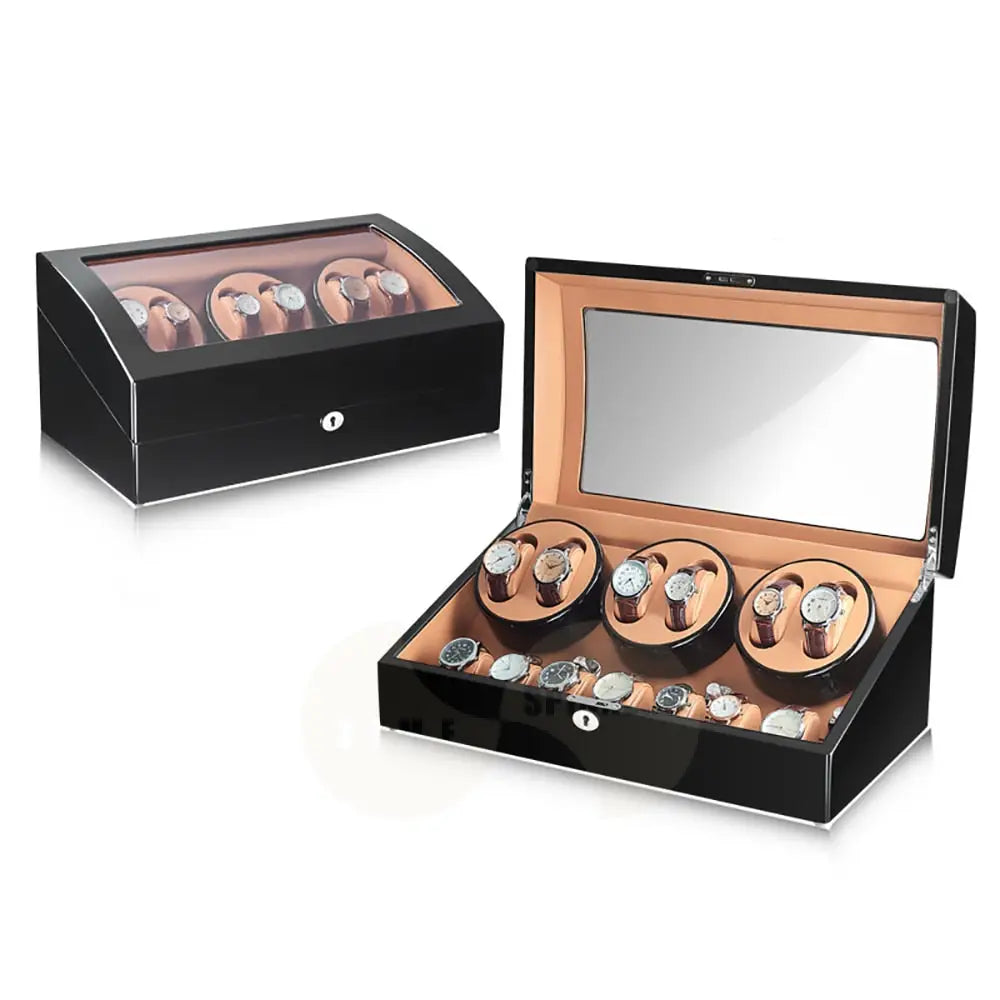 Regal - 6 + 7 Luxury Watch Winder Piano Black/Khaki Watch winder