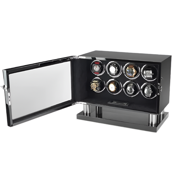 EightX 8-Slot Exquisite Watch Winder with Japanese Mabuchi Motor and LED Lighting