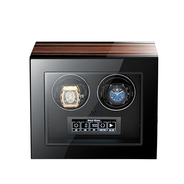 Time Spinners - Opulent - Remote Controlled Luxury Watch Winder. High-end watch winder that combines the finest quality materials, modern technology and craftsmanship. Energy efficient, Smart technology, independent Japanese Mabuchi rotors, Precision ultra-quiet motor, Overwinding protection, Automatic sleep mode