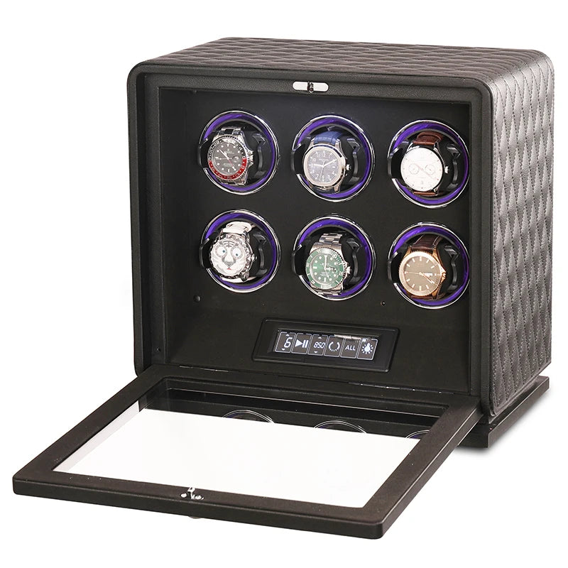 GrandTourer Luxe Watch Winder - New Premium Automatic Watch Winder 6 slots black