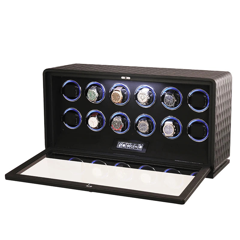 GrandTourer Luxe Watch Winder - New Premium Automatic Watch Winder 12 slots Black