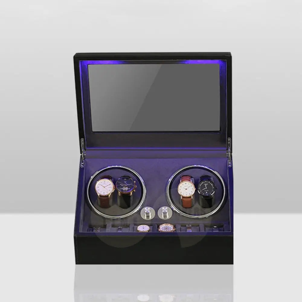 Time Spinners - ChronoSpin 4+6 Watch Winder - Watch Winding Storage Box with Led lights. Silent Motors The perfect gift for any man.