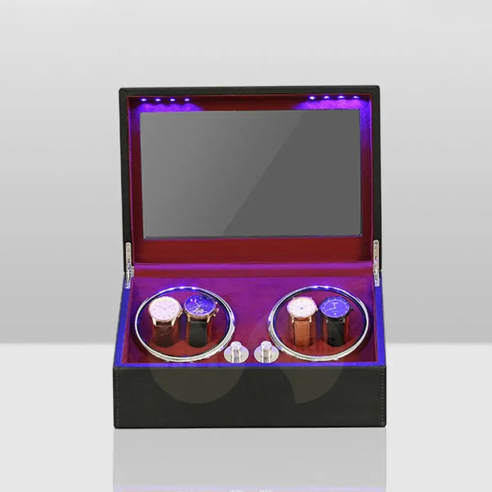 Time Spinners - ChronoSpin 4+6 Watch Winder - Watch Winding Storage Box with Led lights. Silent Motors The perfect gift for any man.