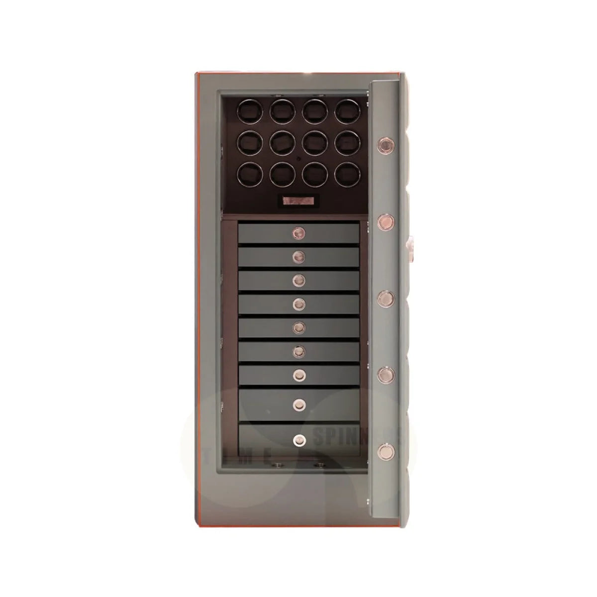 Luxury EGO High-End Leather Watch Safe with 12 Automatic Watch Winders, Fingerprint Lock, and Customizable Design - Premium Watch Protection for Collectors