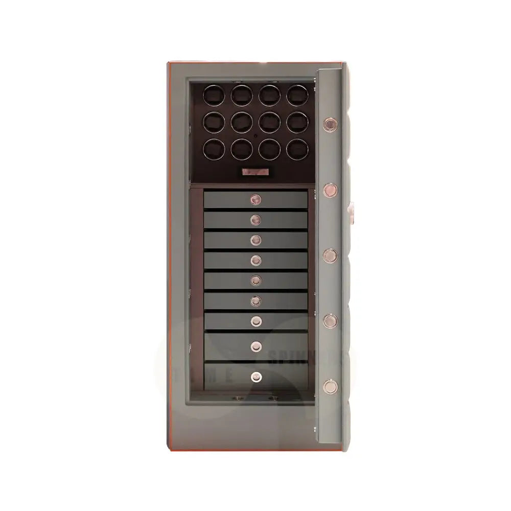 Luxury EGO High-End Leather Watch Safe with 12 Automatic Watch Winders, Fingerprint Lock, and Customizable Design - Premium Watch Protection for Collectors