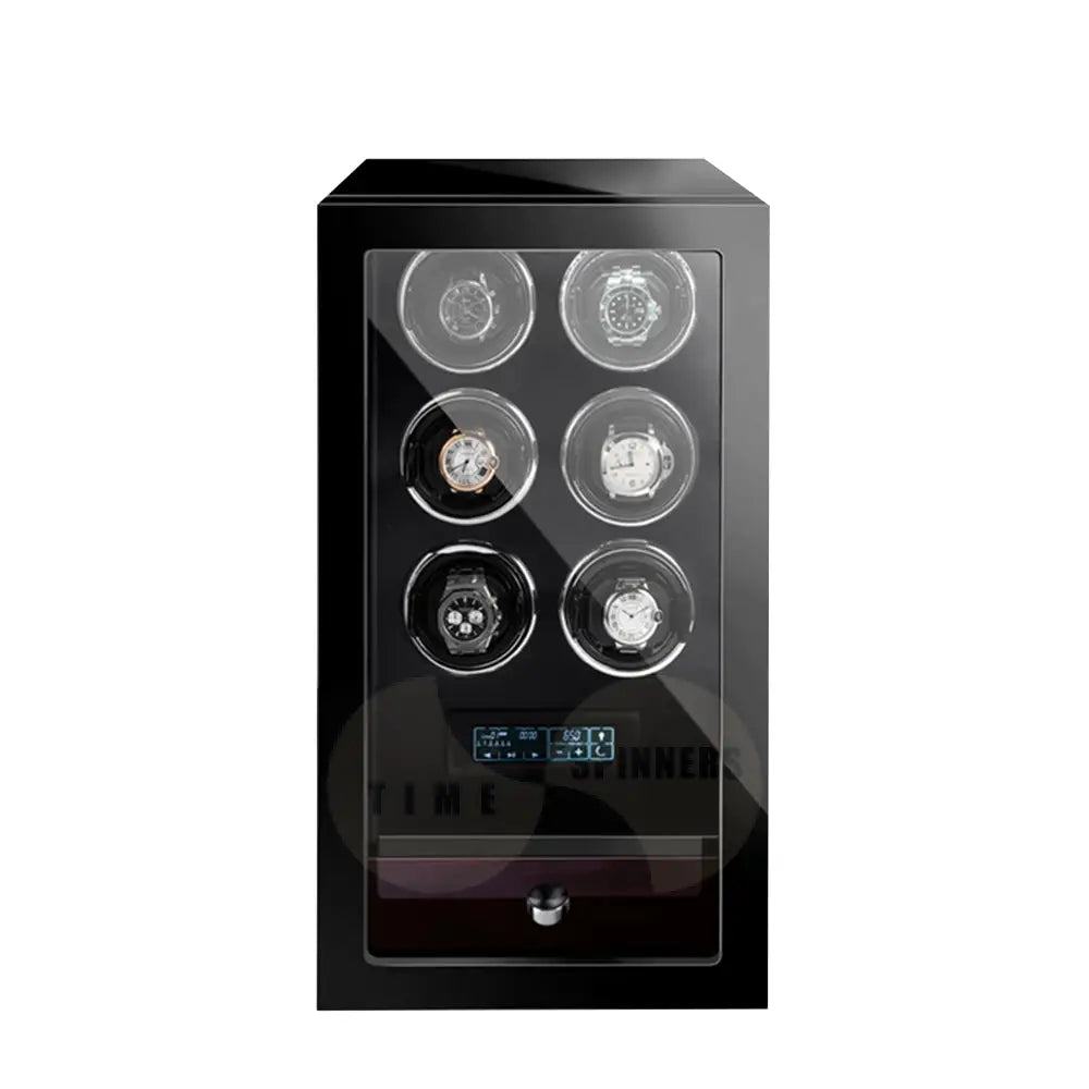 Evoque automatic watch winder with remote control, secure fingerprint lock, and extra storage