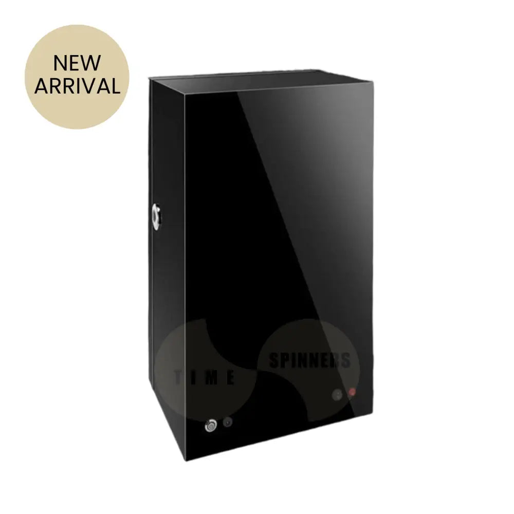 Evoque automatic watch winder with remote control, secure fingerprint lock, and extra storage. Back side.