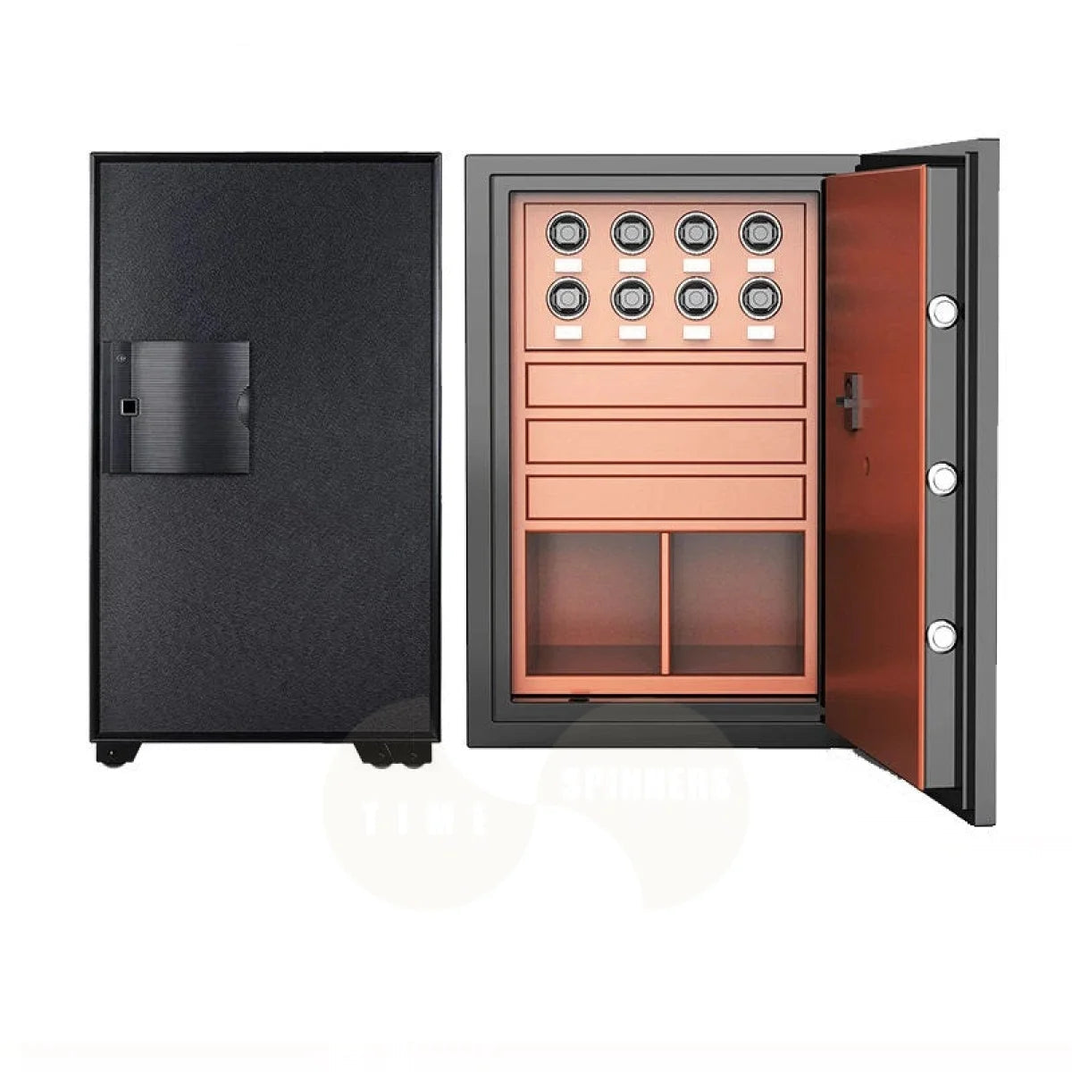TimeSpinners - Fortress Elite – the ultimate luxury watch winder safe, combining cutting-edge security with sophisticated design. Perfect for both home and office settings, its sleek and clean aesthetic enhances any decor.