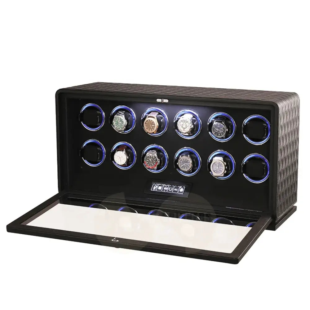 GrandTourer Luxe Watch Winder - New Premium Automatic Watch Winder 12 slots Black