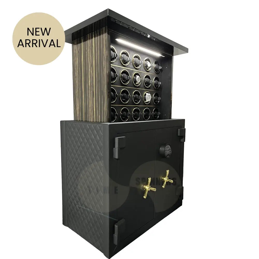 Imperium scalable luxury watch winder and security safe designed to store and protect automatic watches.