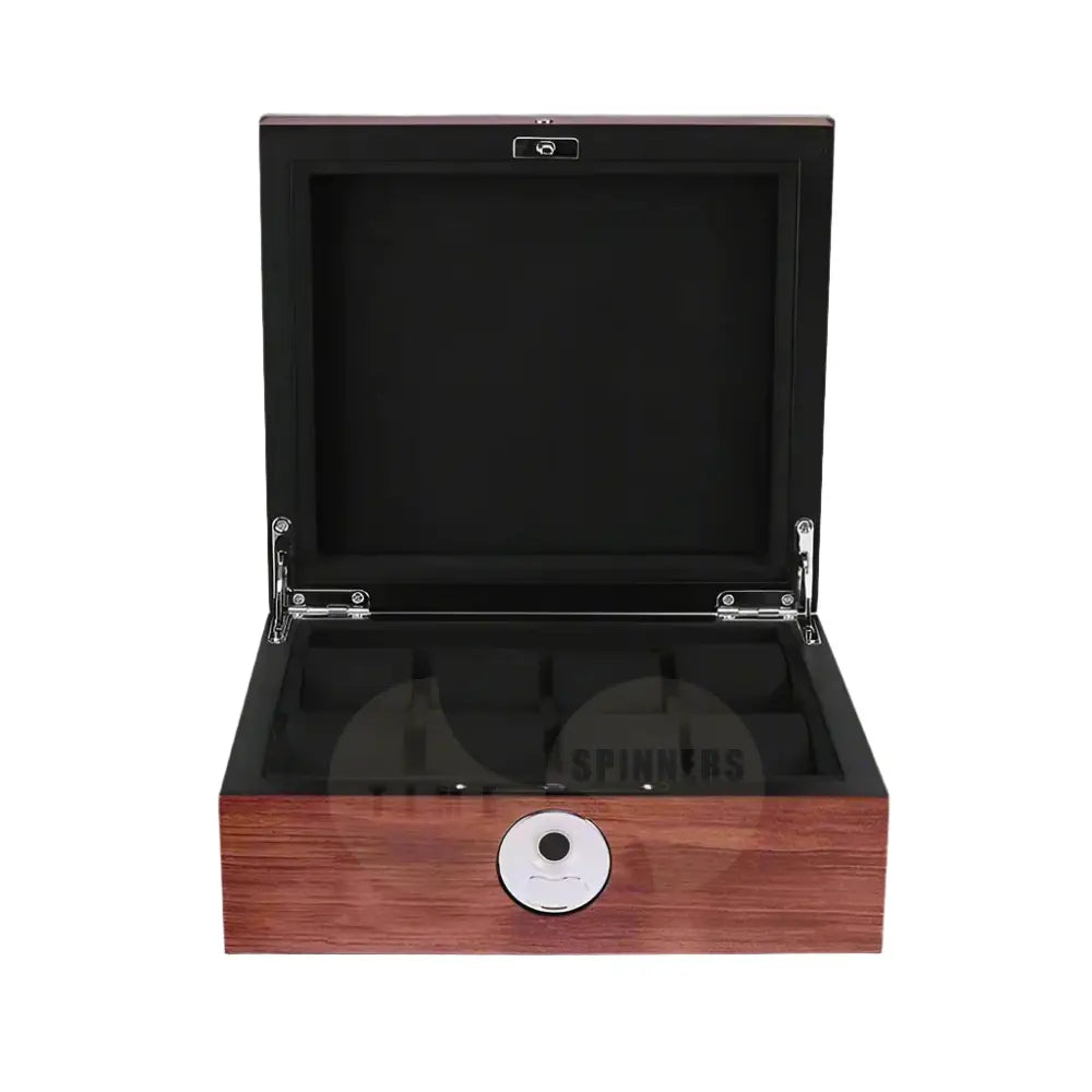 Legacy Case Fingerprint Watch Box with 8/12 Slots, Luxury Storage Solution for Quartz Watches, Secure and Elegant Design with Baked Paint Finish and Plush Interior Lining