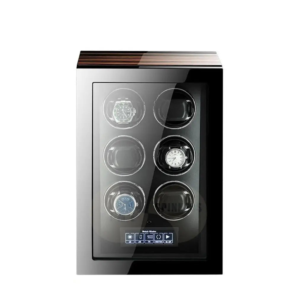 Time Spinners - Opulent - Remote Controlled Luxury Watch Winder. High-end watch winder that combines the finest quality materials, modern technology and craftsmanship. Energy efficient, Smart technology, independent Japanese Mabuchi rotors, Precision ultra-quiet motor, Overwinding protection, Automatic sleep mode